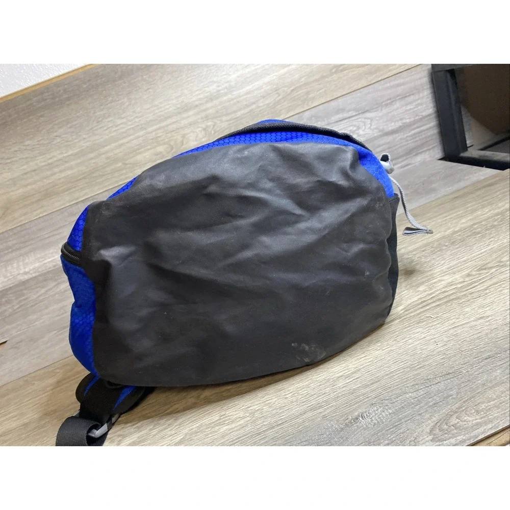 Adidas Sling Backpack Spring Load Crossbody Shoulder Strap 16x20 Black Blue Gray